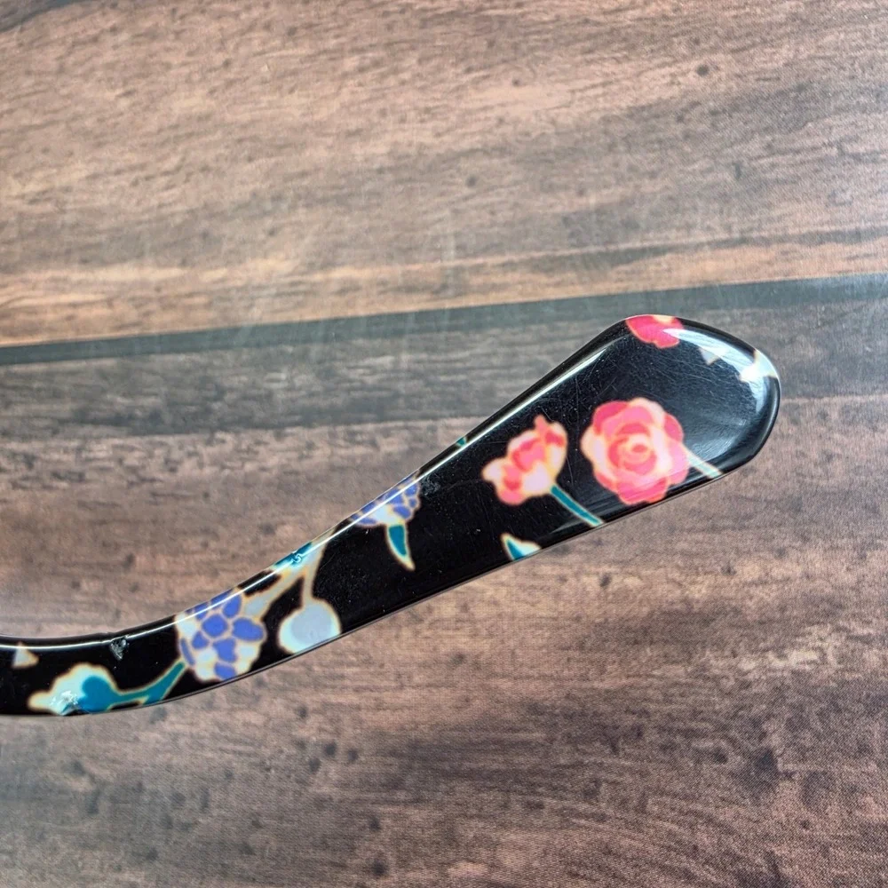 Kate Spade Jeri Replacement Eyeglass Temple Arms Black Floral 140mm Pair‎